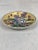Vintage bowl decorated with a floral bouquet featuring iris on a yellow background. This is a pre-owned item so please see...