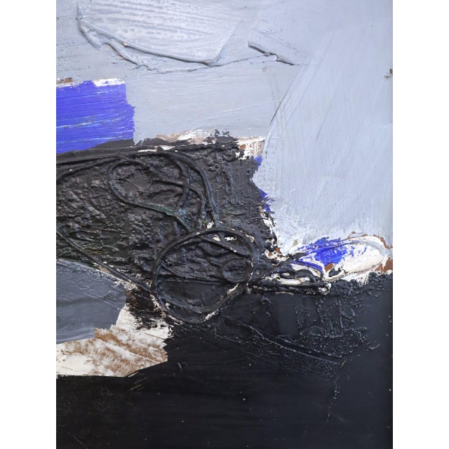 Mid-Century Modern 'Blue Echoes' Vintage Original Abstract Oil Painting by Swedish Artist Hans Osswald (1919-1983), Framed For Sale - Image 10 of 15