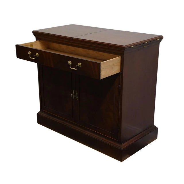 Late 20th Century Late 20th Century Hickory Chair Historical James River Collection Solid Mahogany Traditional Style 76" Flip Top Server Buffet For Sale - Image 5 of 13