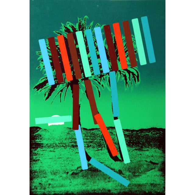 Contemporary "Green Palm" Working Proof Print by Menashe Kadishman For Sale - Image 3 of 3