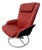 Vintage 1999 Ikea Red Vinyl Swivel Lounge Chair For Sale