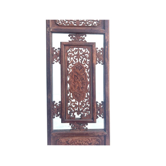 Chinese Vintage Restored Wood Carving Brown Wall Hanging Art For Sale In San Francisco - Image 6 of 8