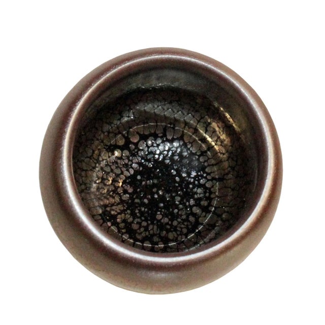 Chinese Handmade Jianye Clay Bronze Black Glaze Decor Teacup 2 Pieces For Sale In San Francisco - Image 6 of 7