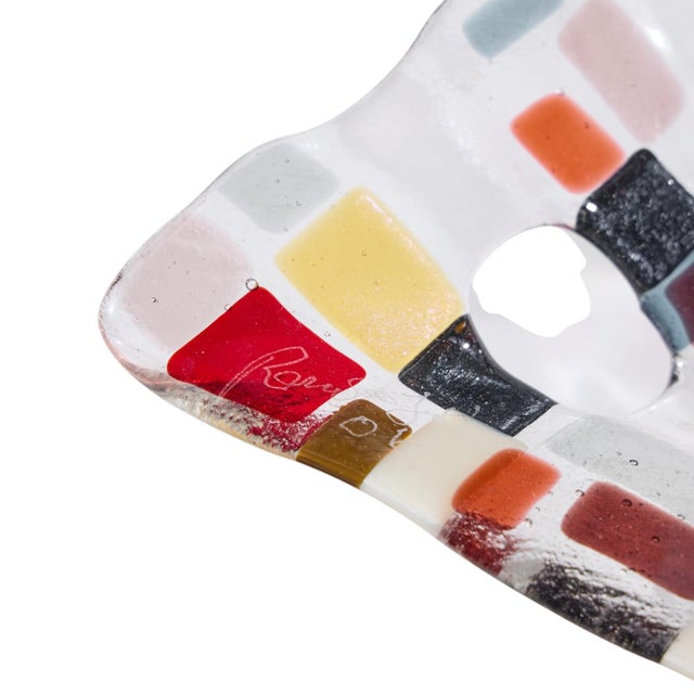 White Renato Foti 2006 Large Fused Glass Tray For Sale - Image 8 of 8
