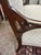 Cream Small Antique Dark Wood Edwardian Loveseat With New Upholstery For Sale - Image 8 of 11