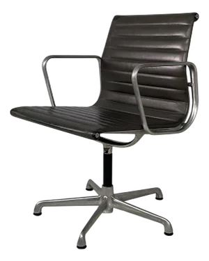 Italian Modern Leather Office Chair by Charles and Ray Eames for ICF, 1970s