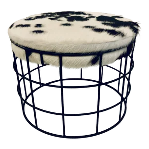 Modern Hair on Hide Ottoman