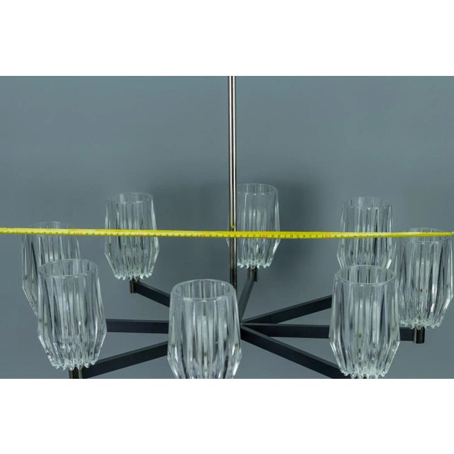 Eight-Light Chandelier in Metal, Chrome and Glass For Sale - Image 16 of 18