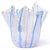 Mid-Century Modern Murano Fazzoletto White Pink Blue Ribbons Italian Art Glass Handkerchief Flower Vanity Vase For Sale - Image 3 of 6