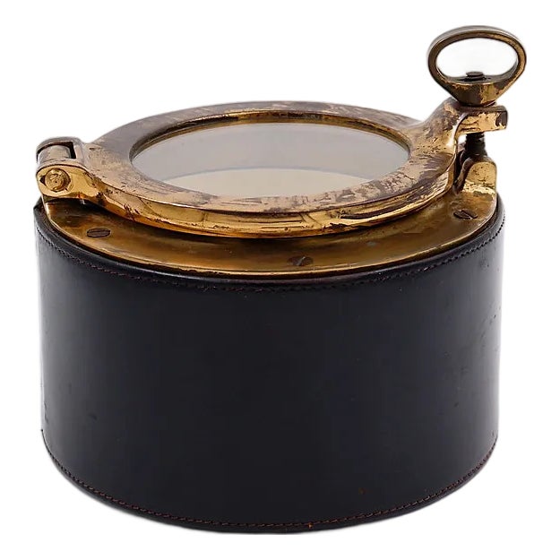 Vintage Leather and Brass Cigar Humidor from Dunhill, 1960s For Sale