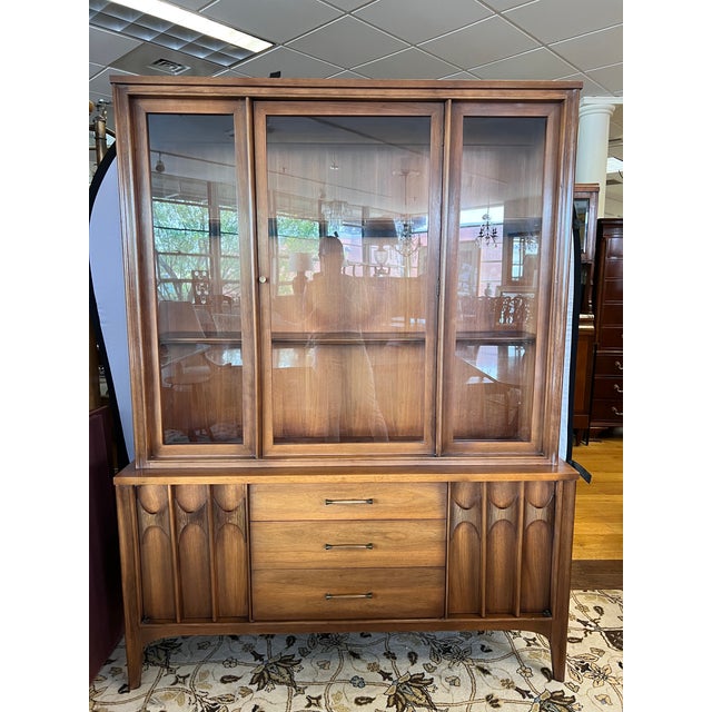 Mid Century Kent Coffey Perspecta Display China Cabinet Sideboard ...
