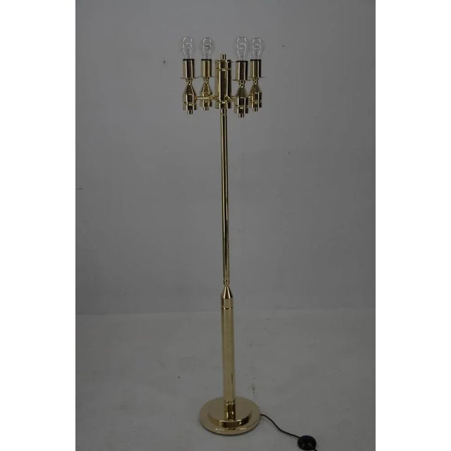All brass 4-flamming floor lamp. Restored: brass polished Rewired: 4x60W,E25-E27 bulbs US plug adapter included. Up to...