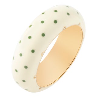 Miriam Salat 70s Resin Pin Up Resin Sterling Silver Bangle 70s style For Sale