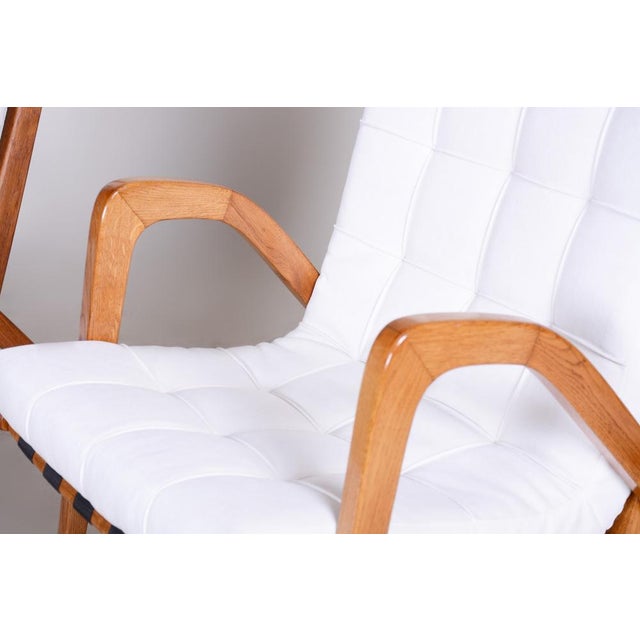 Set of Mid-Century Armchairs in Oak attributed to Jan Vanek, Czech, 1950s For Sale - Image 6 of 18