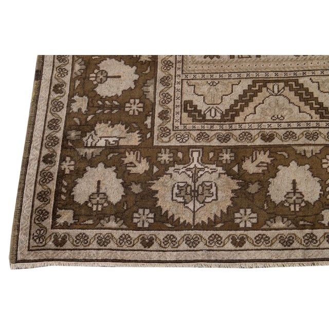 Early 20th Century Antique Turkestan Khotan Wool Rug 7 X 13 For Sale - Image 12 of 13