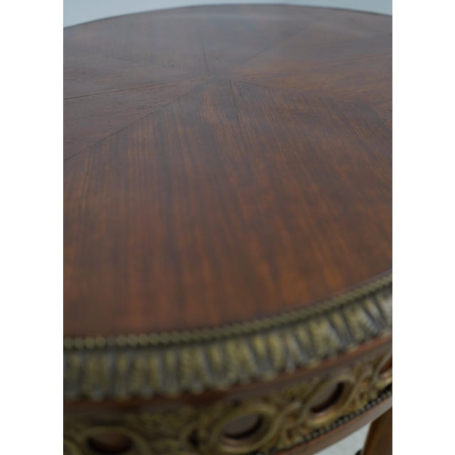 Vintage Mahogany Marquetry Inlaid Side Table For Sale - Image 9 of 15
