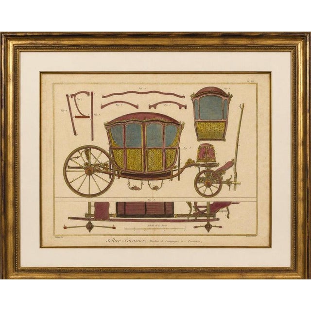 Title: 18th century french four-door berlin carriage, diderot, 1771 description: original antique hand-colored copper...