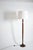 Art deco mahogany floor lamp, 1940s. Art deco mahogany floor lamp with a hexagonal stem resting on a circular base....