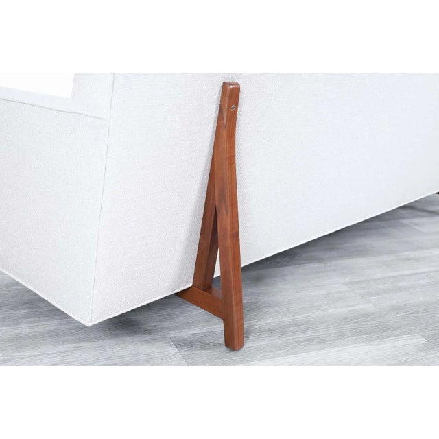Off-white Vintage Walnut Sofa by Edward Wormley For Sale - Image 8 of 10
