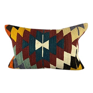 16 x 24 Kilim Pillow Turkish Cushion Sapphire Sea Serenade Pillow Cushion Cover For Sale