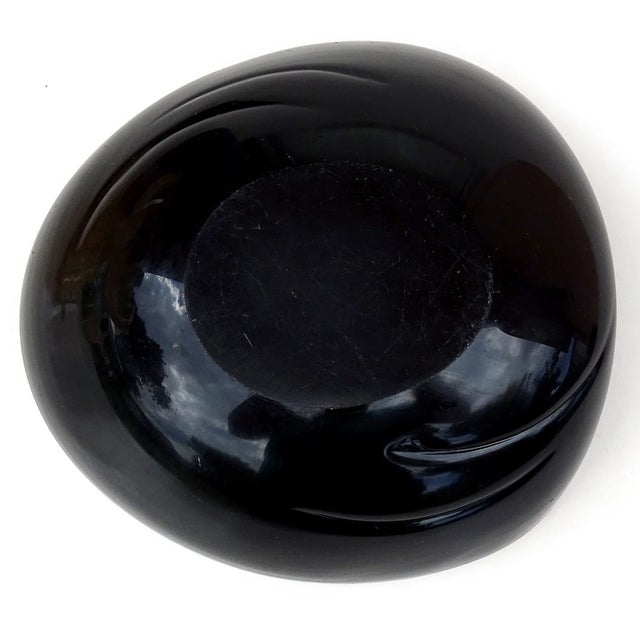 Vintage Murano Half Red Green Gold Flecks on Black Italian Art Glass Heart Shape Decorative Bowl For Sale - Image 10 of 10