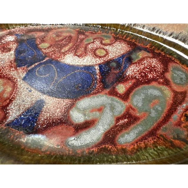 Vintage Rooster Dish in Enameled Stoneware, 1960s For Sale - Image 6 of 8