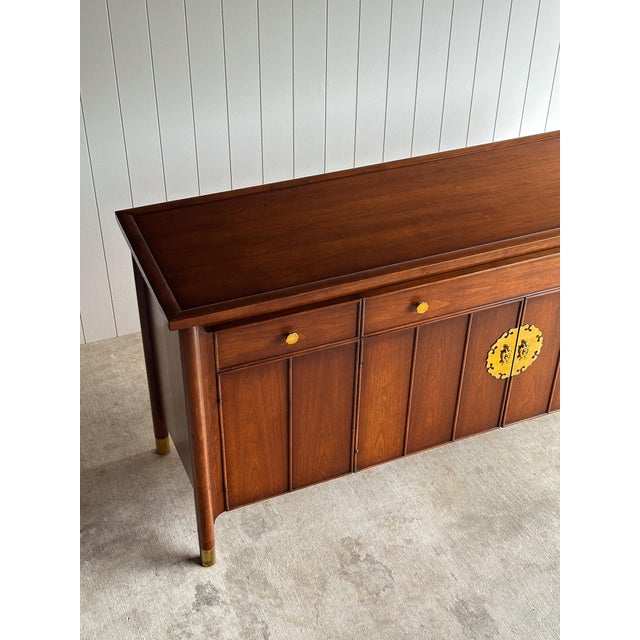 Mid-Century Modern Mid-Century Modern Heritage Collection Walnut and Brass Sideboard For Sale - Image 3 of 17