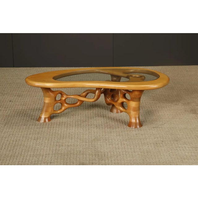 California Craftsman Freeform Cocktail Table by Craig Lauterbach, 1980, Signed For Sale - Image 4 of 18