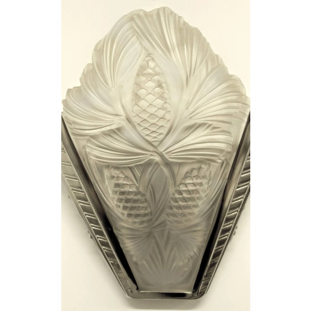 Art Deco French Art Deco Wall Sconces Signed by Sabino - a Pair For Sale - Image 3 of 5