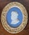 Antique 18th century Wedgwood portrait medallion plaque - bust of Benjamin Franklin circa 1780. White sprigging on solid...