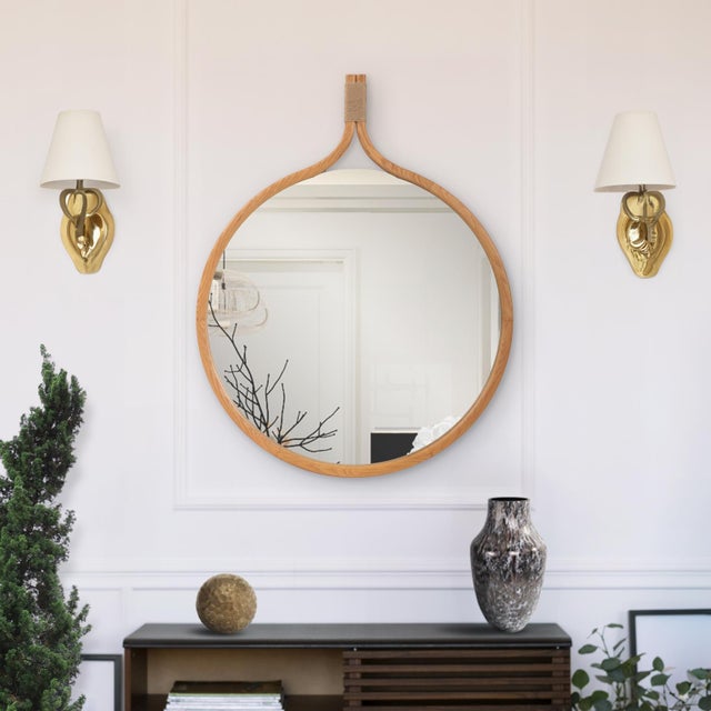 Contemporary Ulah Round Mirror For Sale - Image 3 of 11