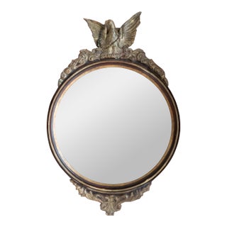 19th or 20th Century Italian Giltwood Mirror With Eagle Finial in Adams Style For Sale