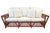 Pair of Vintage Palecek President's Chairs Red Rattan White Cushion Patio Chairs For Sale - Image 9 of 16
