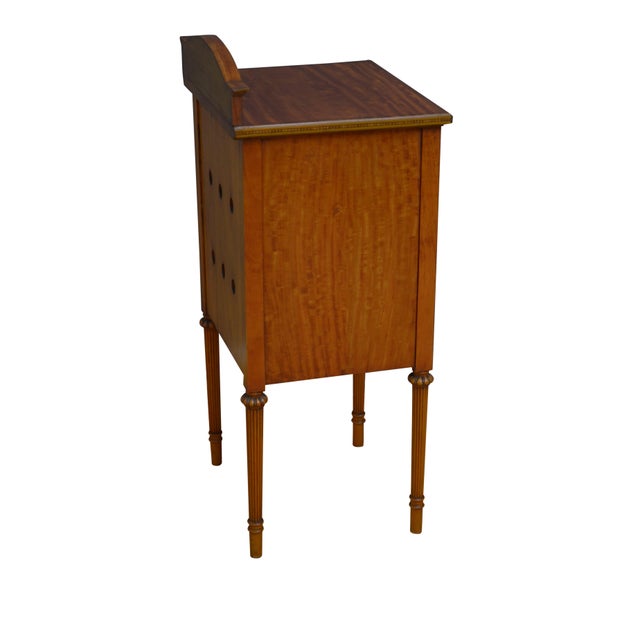 Orange Antique English Nightstand in Satinwood, 1900 For Sale - Image 8 of 13