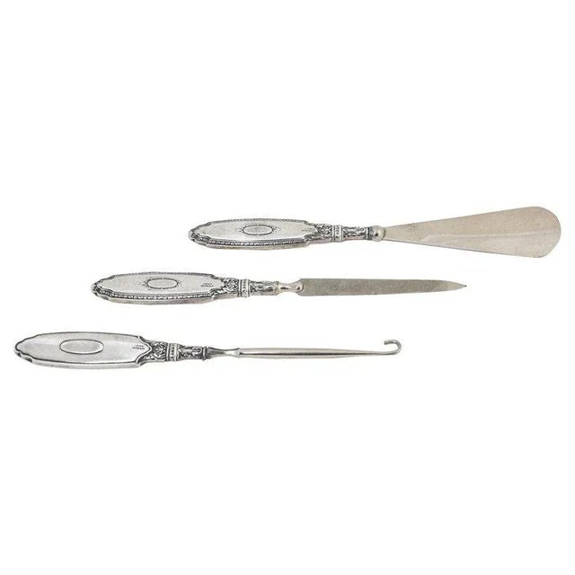 Sterling & Enamel Floral Dresser Set - 6 Pieces For Sale In Miami - Image 6 of 9