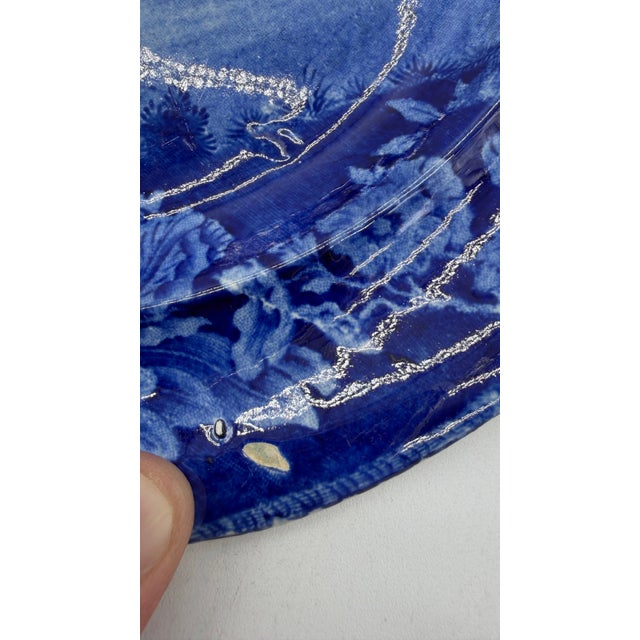 A Blue Dark Transfer Decorated Staffordshire Plate "Rue De La Port Romaine", by Enoch Woods, Circa 1830's For Sale - Image 9 of 12