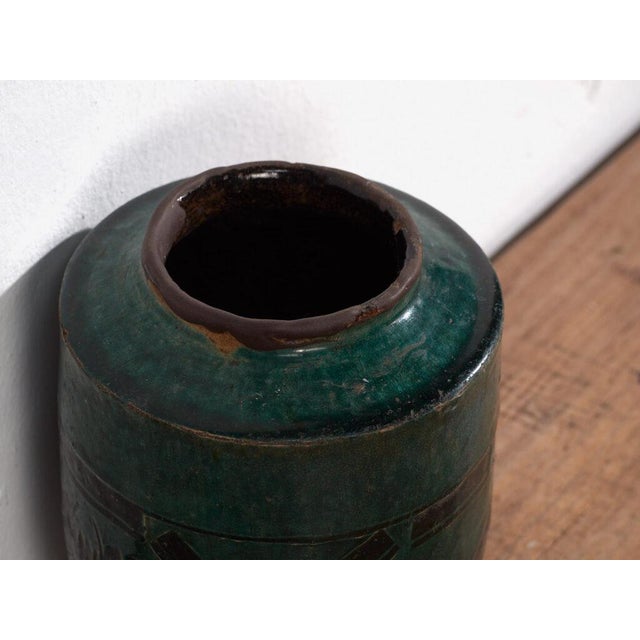 Antique Glazed Ceramic Vase For Sale - Image 3 of 7