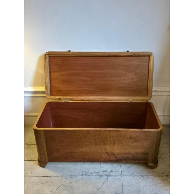 Swedish Modern Blanket Chest or Coffee Table with Marine Intarsia Decor, 1940s For Sale - Image 12 of 17