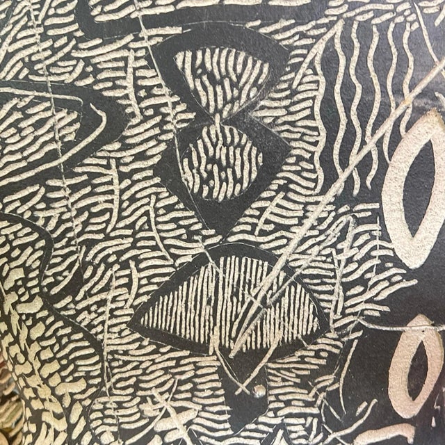 Massive Mid-Century Modern Sgraffito Ceramic Floor Vase For Sale - Image 11 of 12