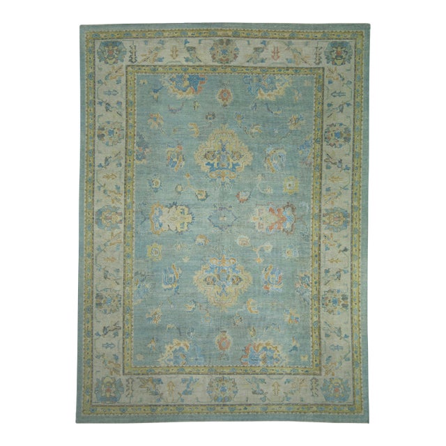 Turkish Oushak Rug 10' x 13'8" #18597 For Sale