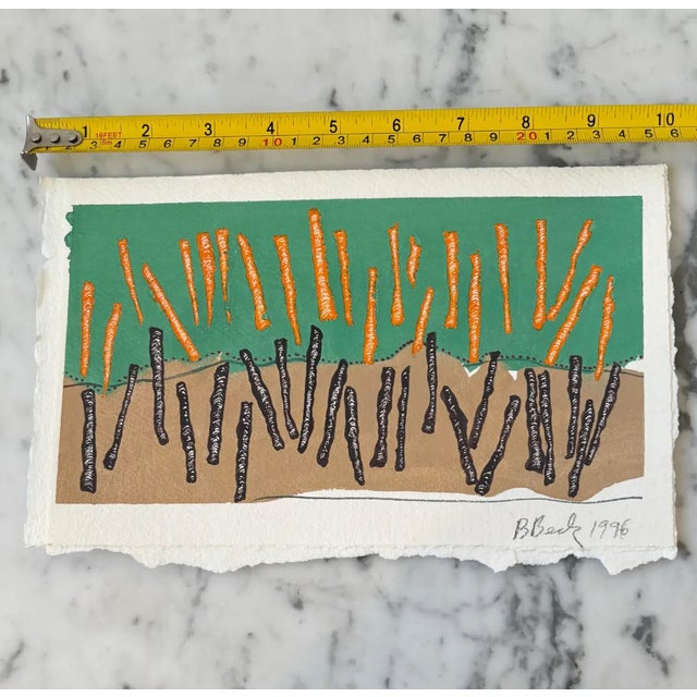 Green Barbara Beck 1996 Abstract Watercolor-Signed/Dated/Unframed For Sale - Image 8 of 8