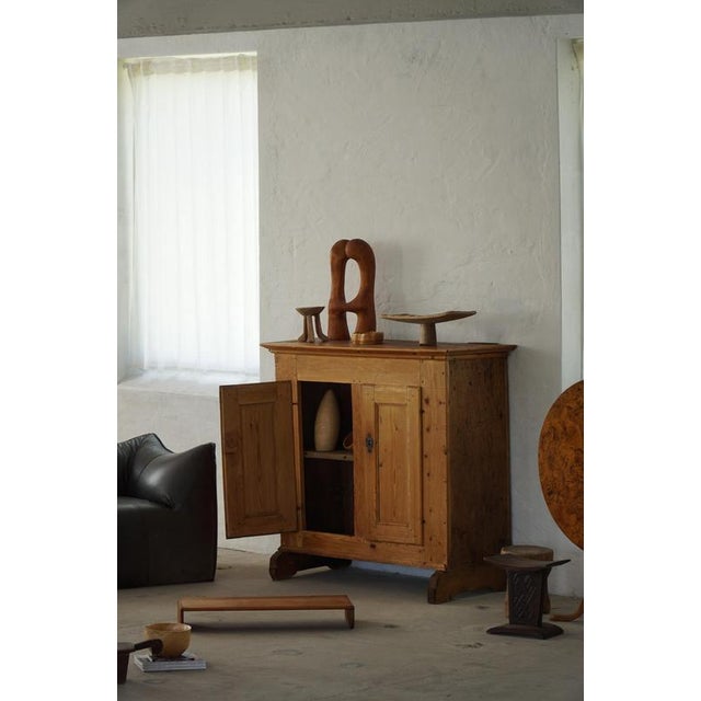 Rustic Antique Danish Wabi-Sabi Pine Cabinet with Paneled Doors, Late 18th Century For Sale - Image 3 of 18