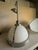 Large Vintage 1960s Chrome & Milk Glass Dome Apothecary Pendant Light Fixtures - Pair For Sale - Image 4 of 8