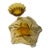 Mid-Century Amber Glass Swirl & Pinwheel Catchall Bowls - Pair For Sale