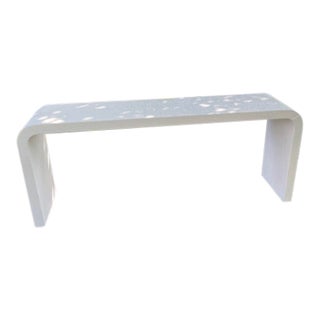 Karl Springer Style 1970s White Satin Acrylic Waterfall Console Table For Sale