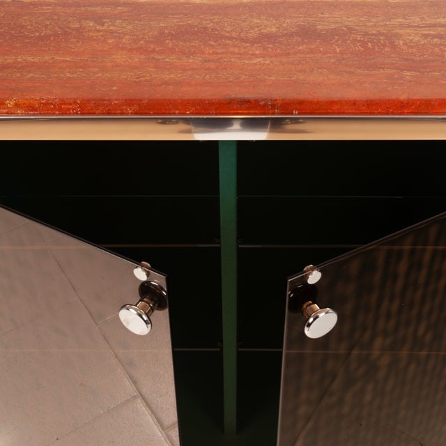 Marble and Leather Tucroma Sideboard by Guido Faleschini for i4 Mariani, 1970 For Sale - Image 18 of 18
