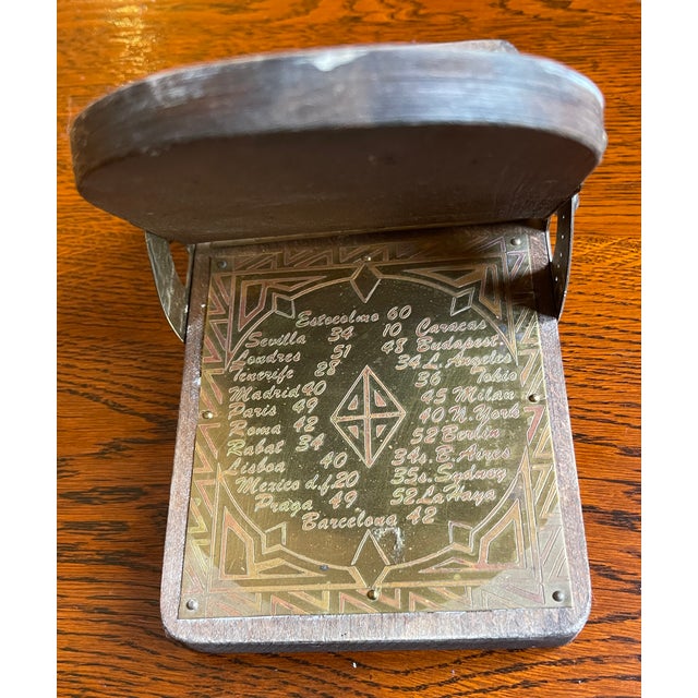 Late 20th Century Antique Brass Diptych Sundial With Compass / Taller Las Casillas Spanish Artisan Workshop For Sale - Image 5 of 9