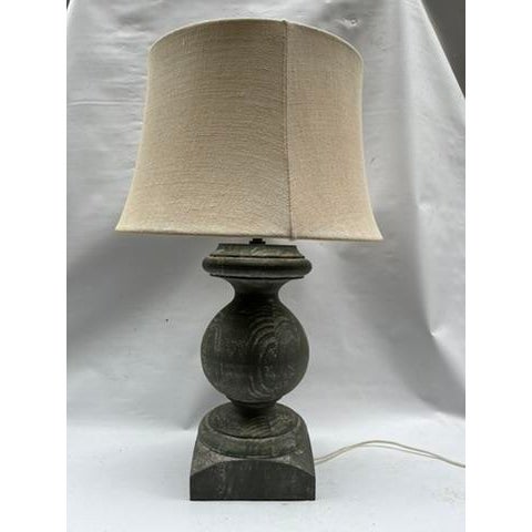 Farmhouse Pottery Barn Wood Lamp For Sale - Image 3 of 13