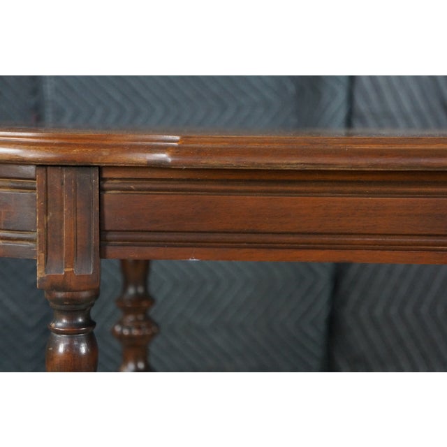 Mid Century Mersman Victorian Revival Walnut Burl Oval Inlaid Accent Table 30" For Sale - Image 14 of 18