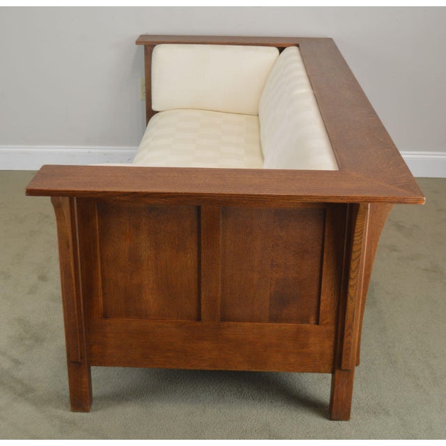 Stickley Mission Collection Oak Prairie Settle Sofa (C) Chairish